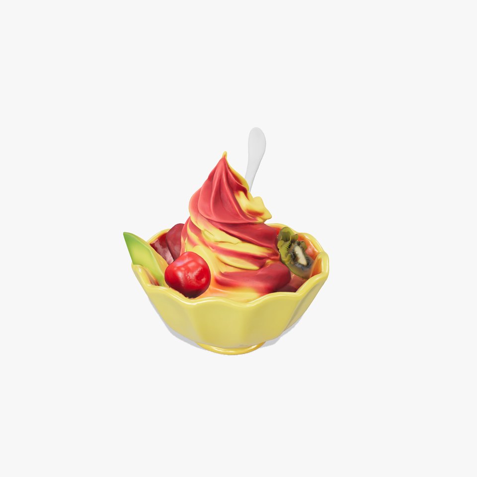 Rainbow Gelato Sundae Bowl model pack